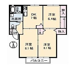 JR高徳線 屋島駅 徒歩11分の賃貸アパート 2階3DKの間取り