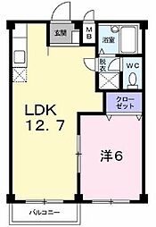 高松琴平電気鉄道志度線 八栗駅 徒歩9分の賃貸アパート 2階1LDKの間取り