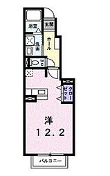 スイートピーC ワンルームの間取図画像