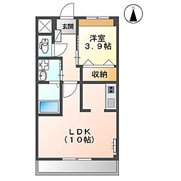 アリエル 1LDKの間取図画像