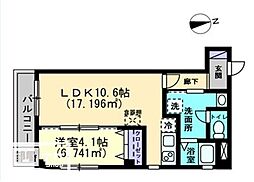 プレミール亀岡 1LDKの間取図画像