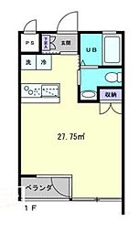 富士グランディール ワンルームの間取図画像