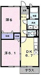 メゾン・ロイヤルB 2DKの間取図画像