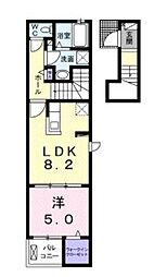 ルーベル宇多津2C 1LDKの間取図画像