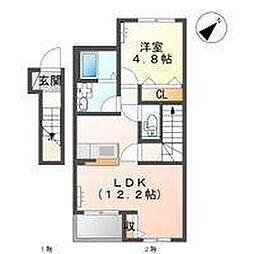 フィエスタ2 1LDKの間取図画像
