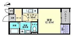 ミュー亀井町 1Kの間取図画像