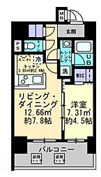 ルスト栗林町 1LDKの間取図画像