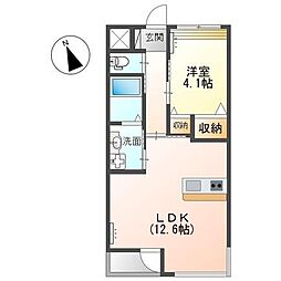 エスポワール 1LDKの間取図画像