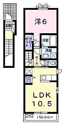 ジラソーレ六条1 1LDKの間取図画像