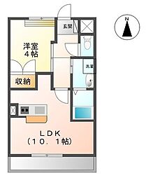 エクセル 1LDKの間取図画像
