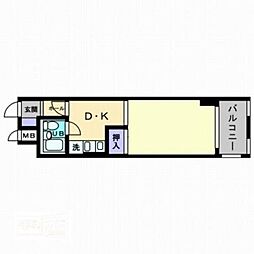 アルファエステート扇町 1DKの間取図画像