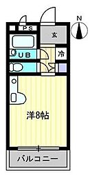 センチュリーガーデン ワンルームの間取図画像