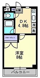 フォレスト林 1DKの間取図画像