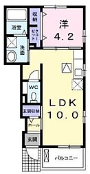 アヴェニールA 1LDKの間取図画像