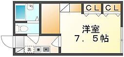 レオパレスラフィーネ 1Kの間取図画像