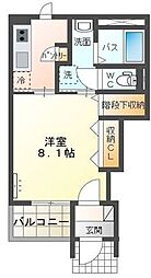 スリジエA 1Kの間取図画像