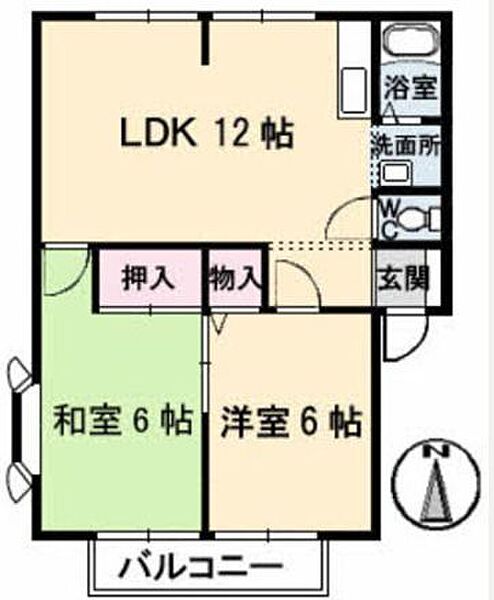 香川県高松市太田上町(賃貸アパート2LDK・2階・52.84㎡)の写真 その4