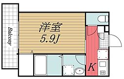 JR総武線 千葉駅 徒歩20分の賃貸アパート 1階1Kの間取り