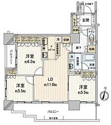 イーストゲートタワー川口 3LDKの間取図画像