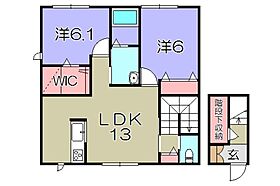 ワン　ウィル　C棟  ｜ 滋賀県愛知郡愛荘町愛知川（賃貸アパート2LDK・2階・65.91㎡） その2