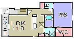 パラシオ2 1LDKの間取図画像