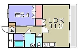 エルグレイス 1LDKの間取図画像