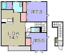 スワニーA 2LDKの間取図画像