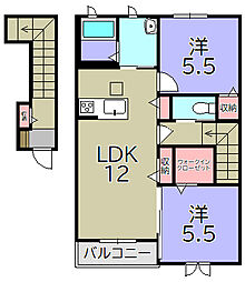 シャーメゾンフォンターナ 2LDKの間取図画像