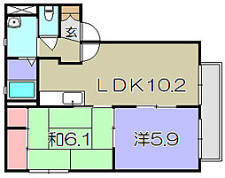 サンヴィラ金巻 2LDKの間取図画像