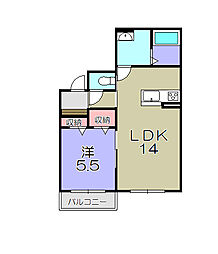 グランロシェ 1LDKの間取図画像
