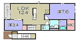 雅楽 2LDKの間取図画像