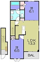 プリムローズIV東近江  ｜ 滋賀県東近江市建部日吉町（賃貸アパート2LDK・2階・59.55㎡） その2