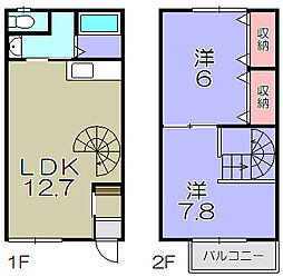 プラーサ2 2LDKの間取図画像
