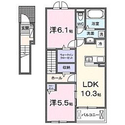サンライズ・K 2LDKの間取図画像
