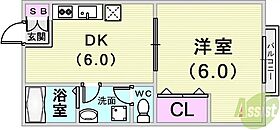 中山手ガーデンパレスA棟  ｜ 兵庫県神戸市中央区中山手通7丁目36-37（賃貸アパート1DK・2階・33.54㎡） その2