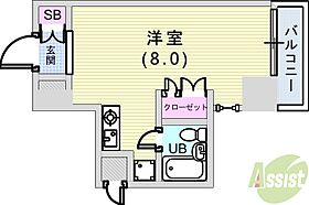 ロマネスク王子公園  ｜ 兵庫県神戸市灘区福住通5丁目（賃貸マンション1R・2階・21.29㎡） その2