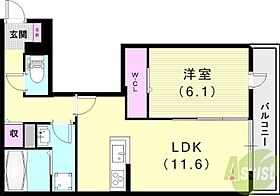 ザ・アパートメント谷上  ｜ 兵庫県神戸市北区谷上東町20-11（賃貸アパート1LDK・3階・46.59㎡） その2