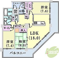 キャナルタウン中央 25階