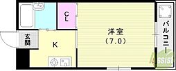 南町壹番館 1Kの間取図画像