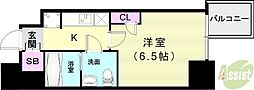 セレニテ神戸ミラク 1Kの間取図画像