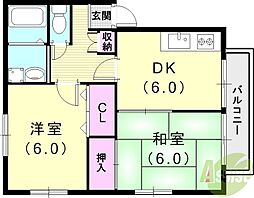 ヴェルデ 2DKの間取図画像