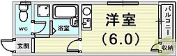 荒田マンション ワンルームの間取図画像