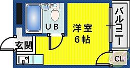 Riora神戸 ワンルームの間取図画像