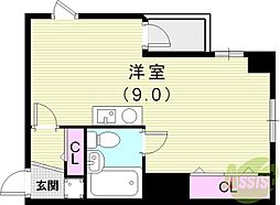 エミネンス北町 ワンルームの間取図画像