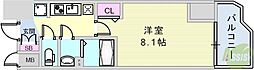 ララプレイスザ・神戸シルフ 1Kの間取図画像