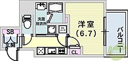 アドバンス神戸アルティス 1Kの間取図画像