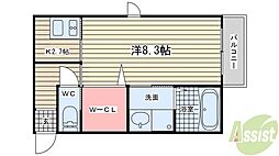 エスコート山根 1SKの間取図画像