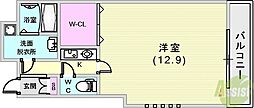 プレサンス神戸裁判所前 1Kの間取図画像