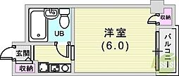 GSハイム高速神戸 ワンルームの間取図画像