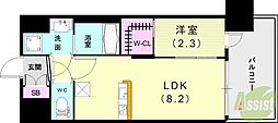 ソルテラス神戸ハーハーラントARCO 1LDKの間取図画像